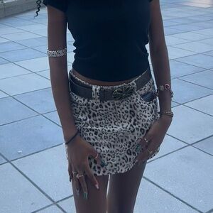 BBJ Cheetah Print Light Colored Skirt Artsy